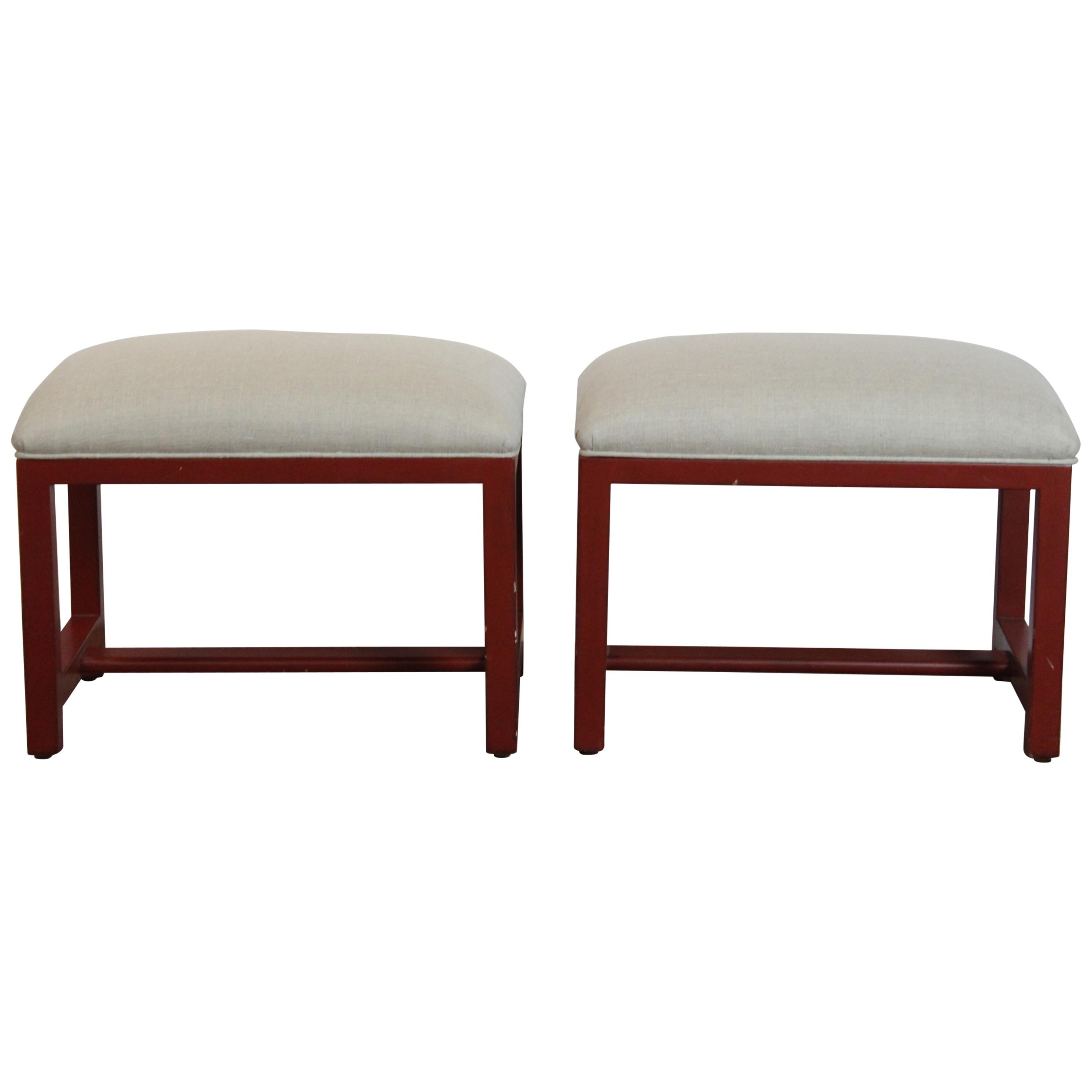 Pair of Red Bench