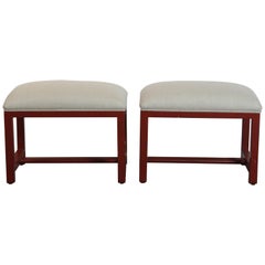 Pair of Red Bench