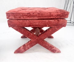 Pair of Red Brick X Base Billy Baldwin Mid Century Modern Window Benches MINT!
