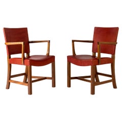 Vintage Pair of "Red Chair" Armchairs by Kaare Klint, Denmark, 1950s