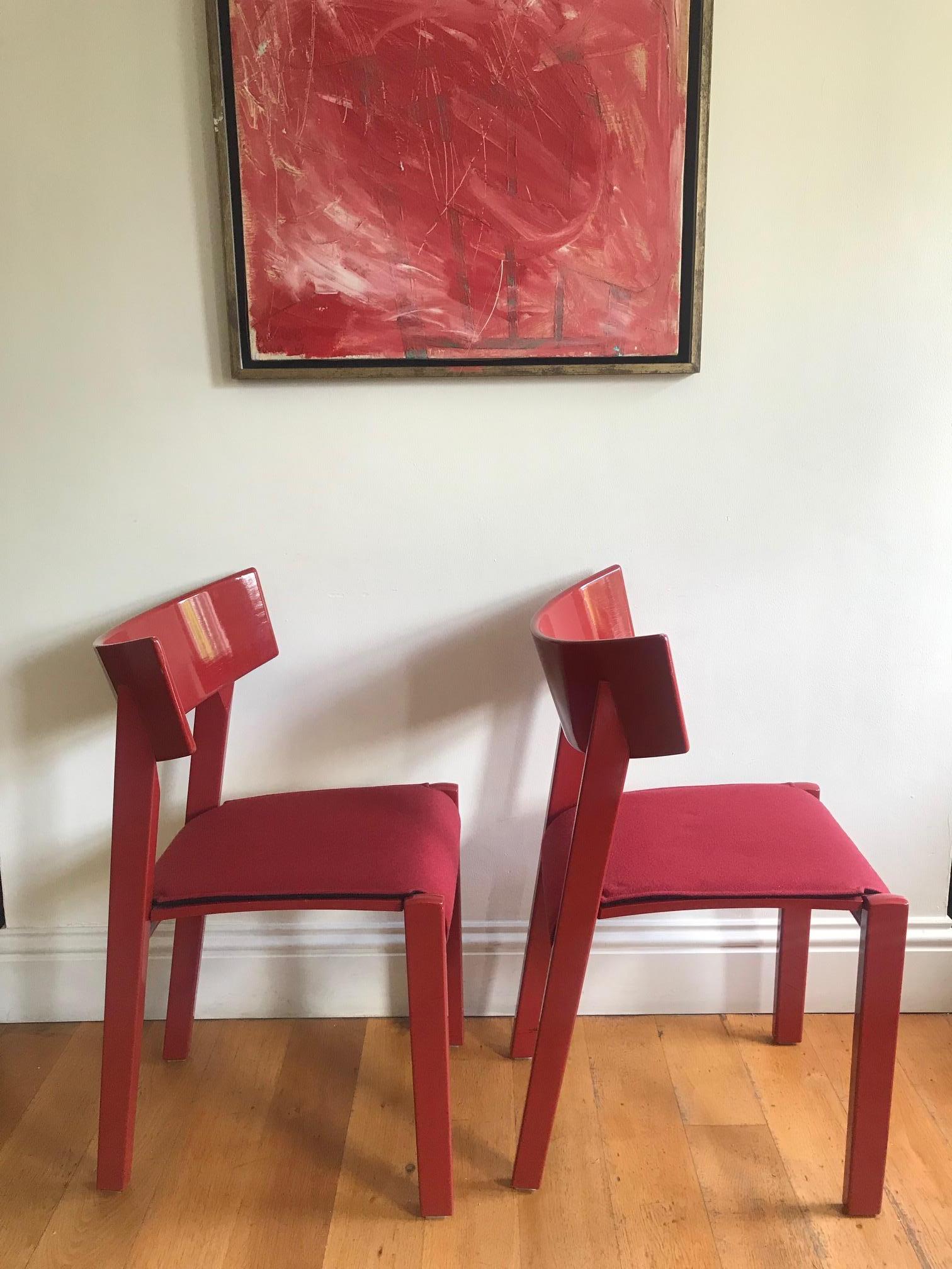 Pair of Red Chairs by Ralf Lindberg for Garsnas In Good Condition In London, GB
