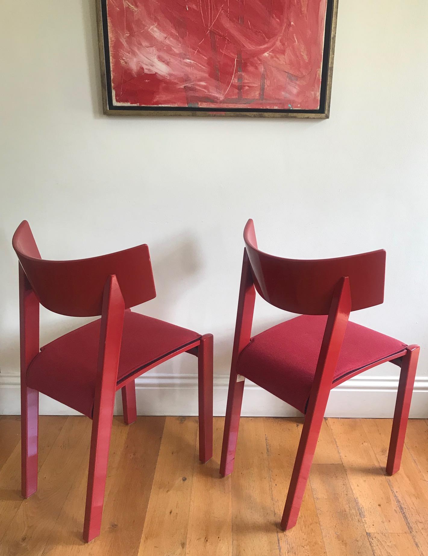20th Century Pair of Red Chairs by Ralf Lindberg for Garsnas