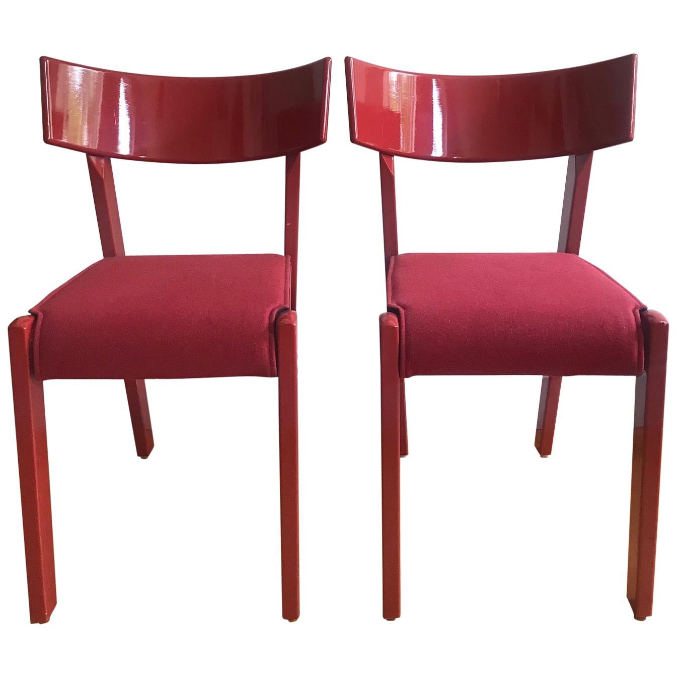Pair of Red Chairs by Ralf Lindberg for Garsnas