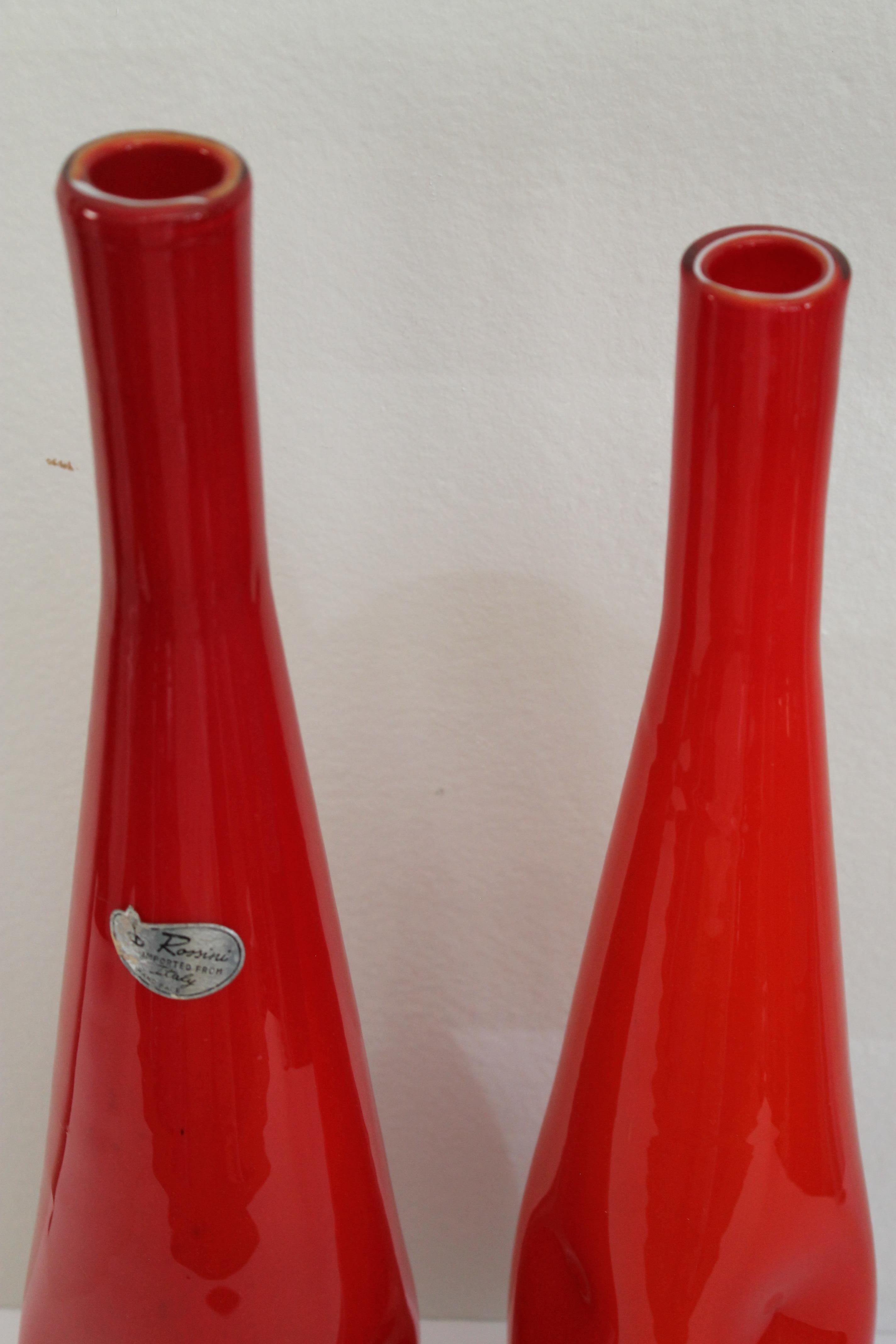 red glass vases vintage