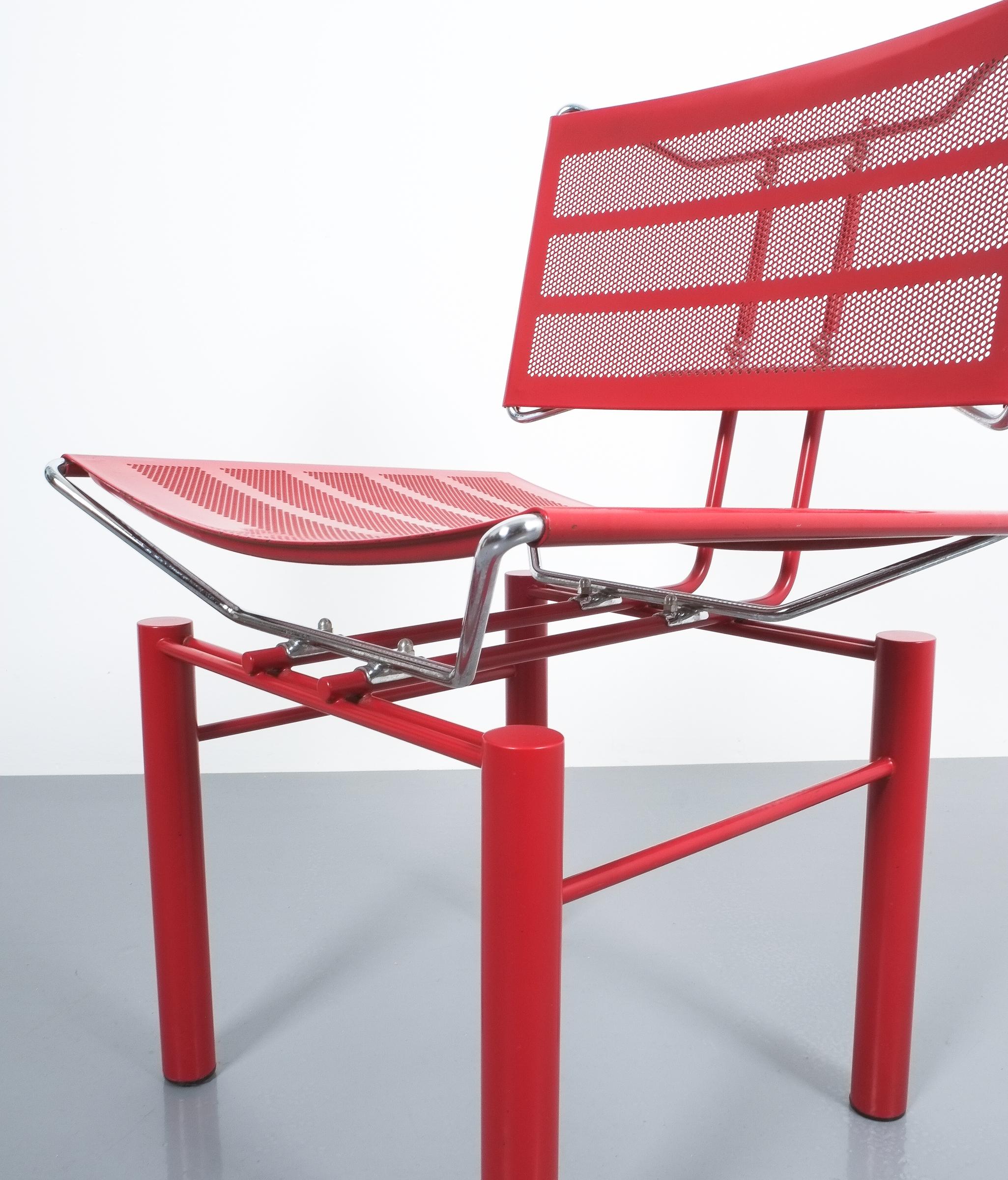 Pair of Red Hans Ullrich Bitsch Chairs Series 8600 For Sale 2