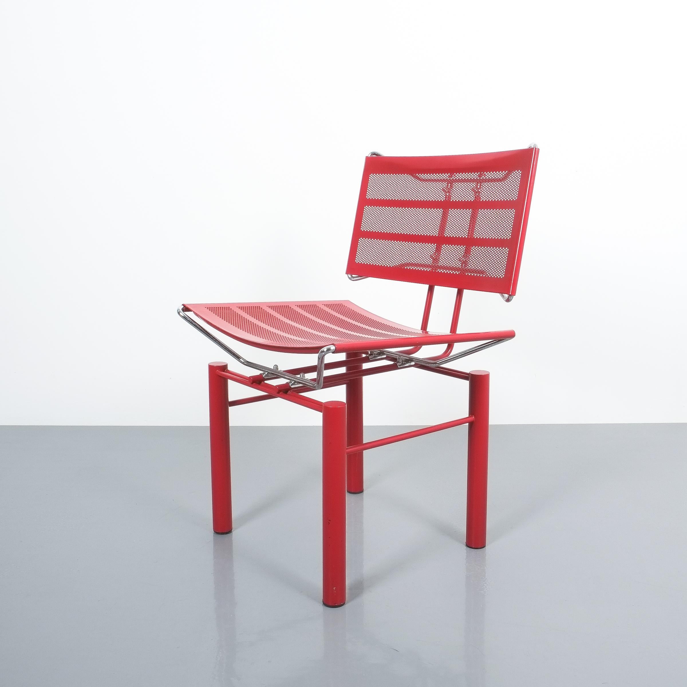 Pair of Red Hans Ullrich Bitsch Chairs Series 8600 For Sale 3