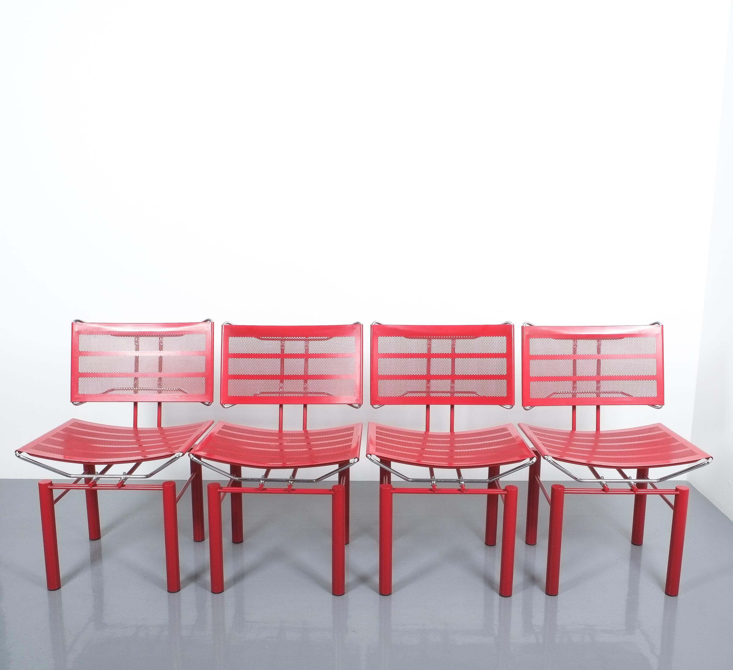 Pair of Red Hans Ullrich Bitsch Chairs Series 8600 For Sale 5