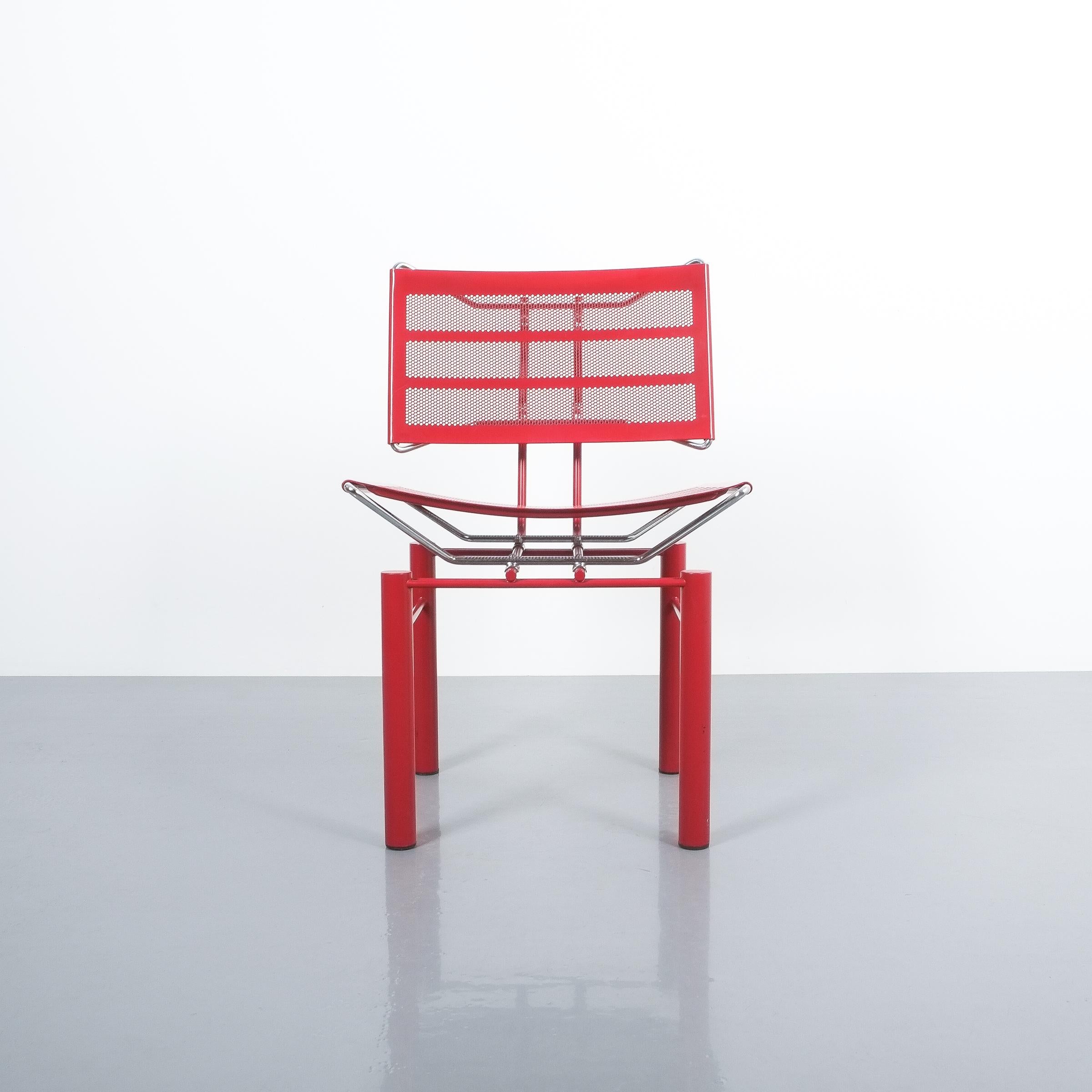 German Pair of Red Hans Ullrich Bitsch Chairs Series 8600 For Sale