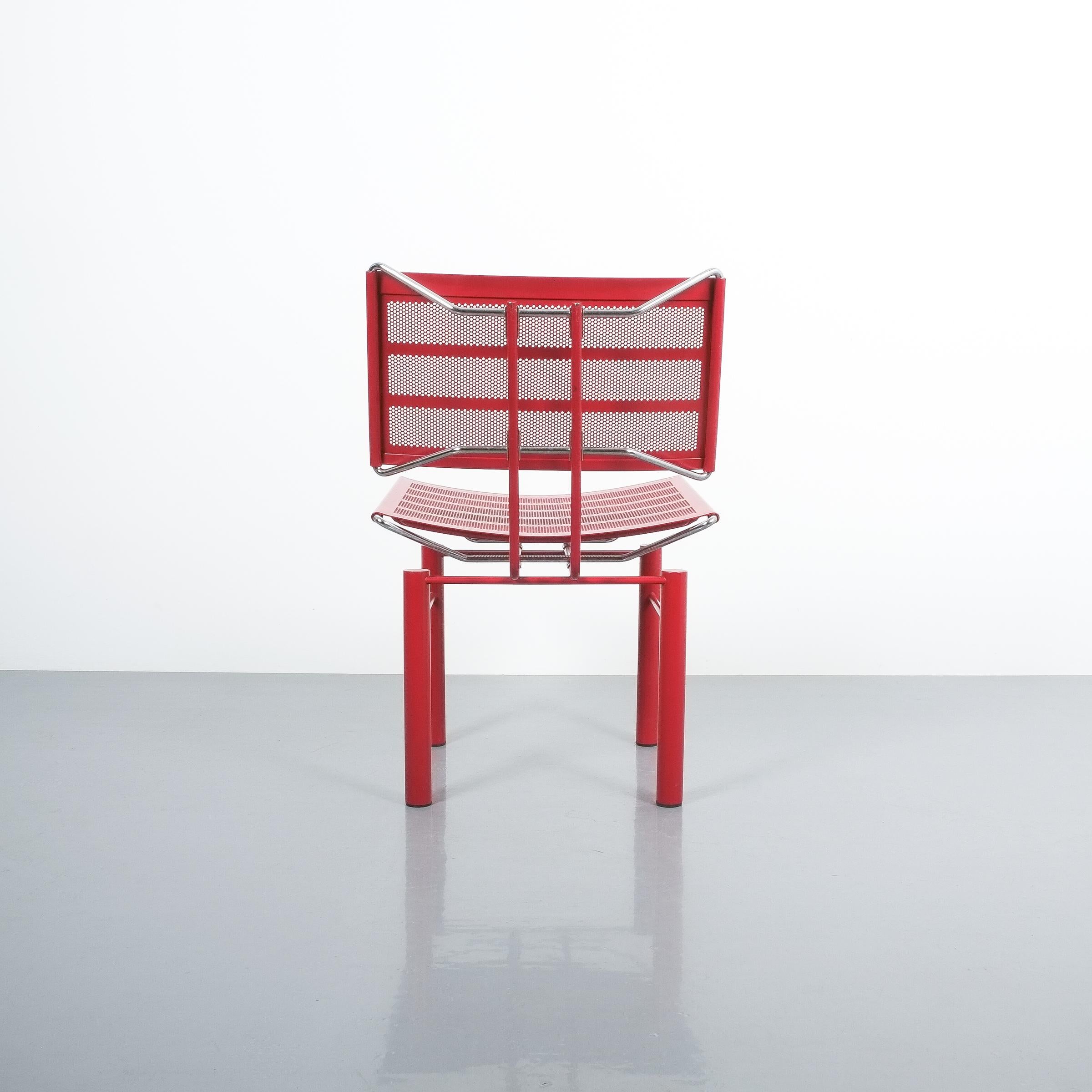 Pair of Red Hans Ullrich Bitsch Chairs Series 8600 In Good Condition For Sale In Vienna, AT