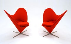 Pair of Red Heart Chairs by Verner Panton for Vitra, Great Condition.
