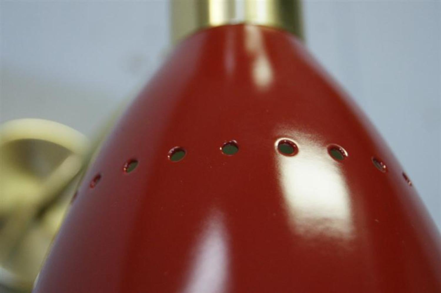 Metallo Coppia di appliques rosse italiane in vendita