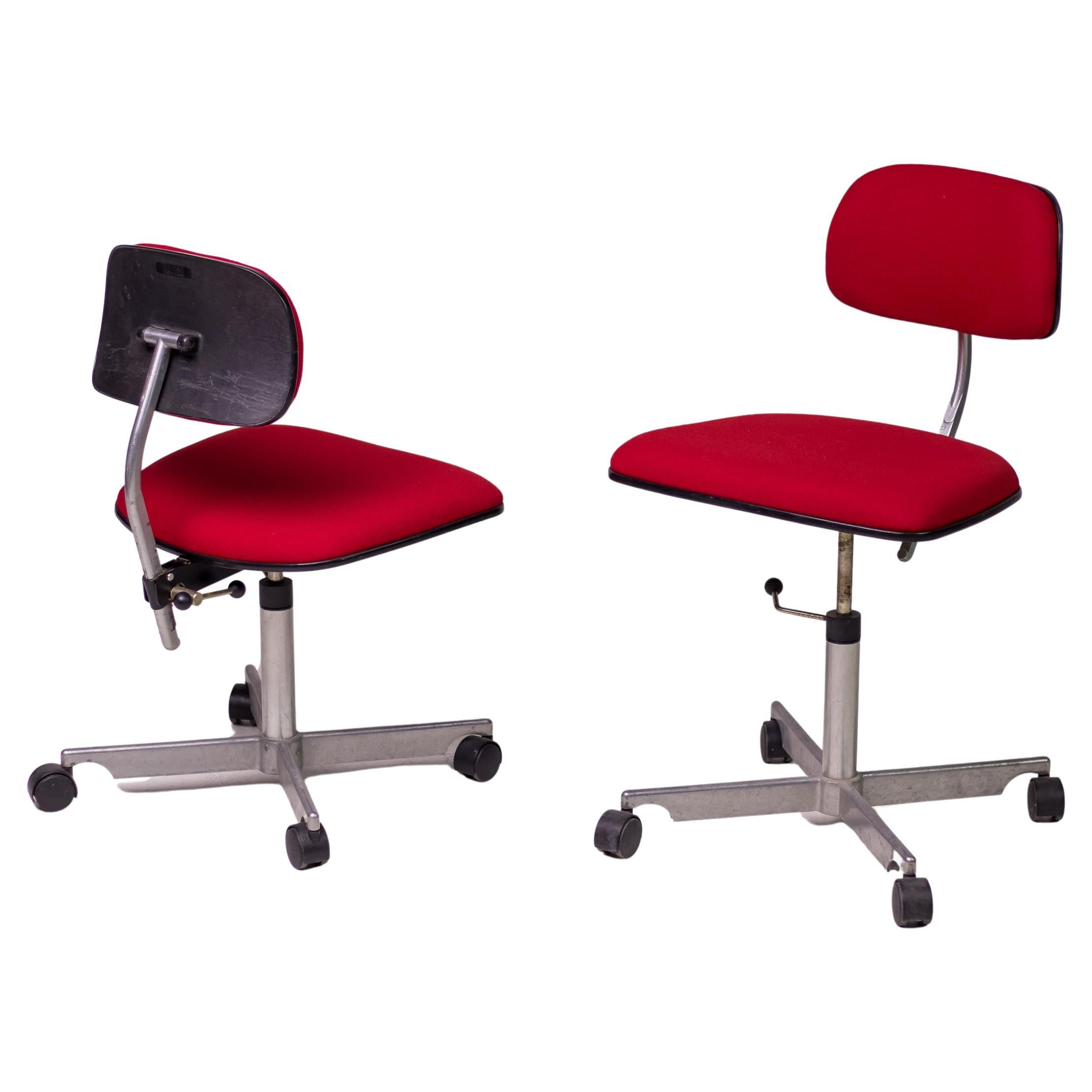 Pair of Red Jørgen Rasmussen Kevi Desk Chairs