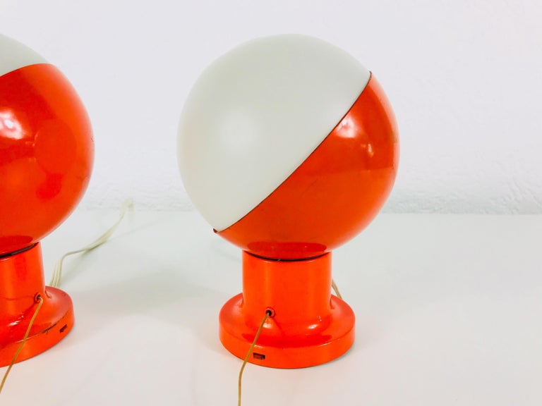 Mid-20th Century Pair of Red Kaiser Midcentury Space Age Wall Lamps, 1960s, Germany