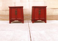 Pair of Red Lacquer Chests