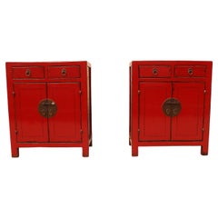 Pair of Red Lacquer Chests