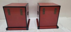 Pair of Red Lacquer Trunks - Early 20th Century