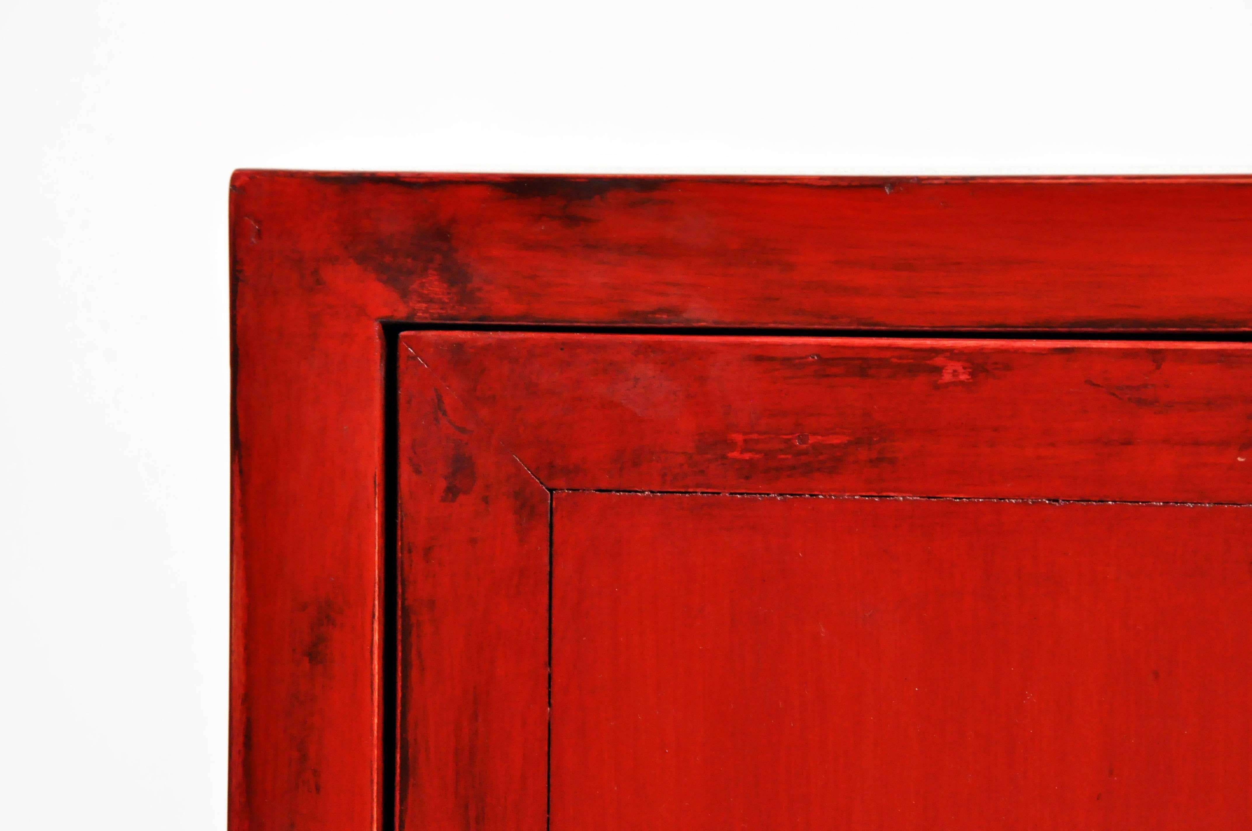 Pair of Red Lacquered Chinese Side Chests 9