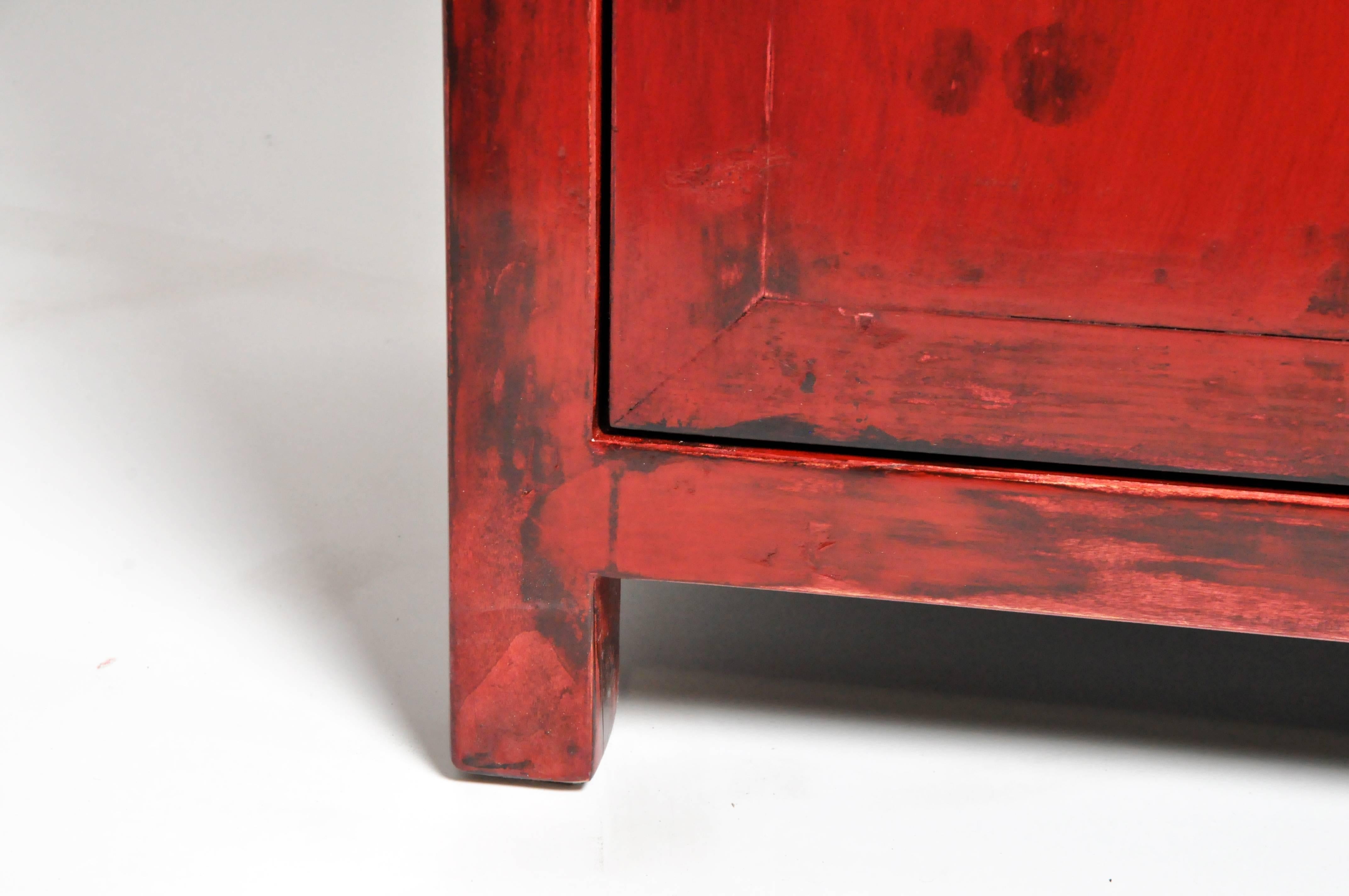 Pair of Red Lacquered Chinese Side Chests 13