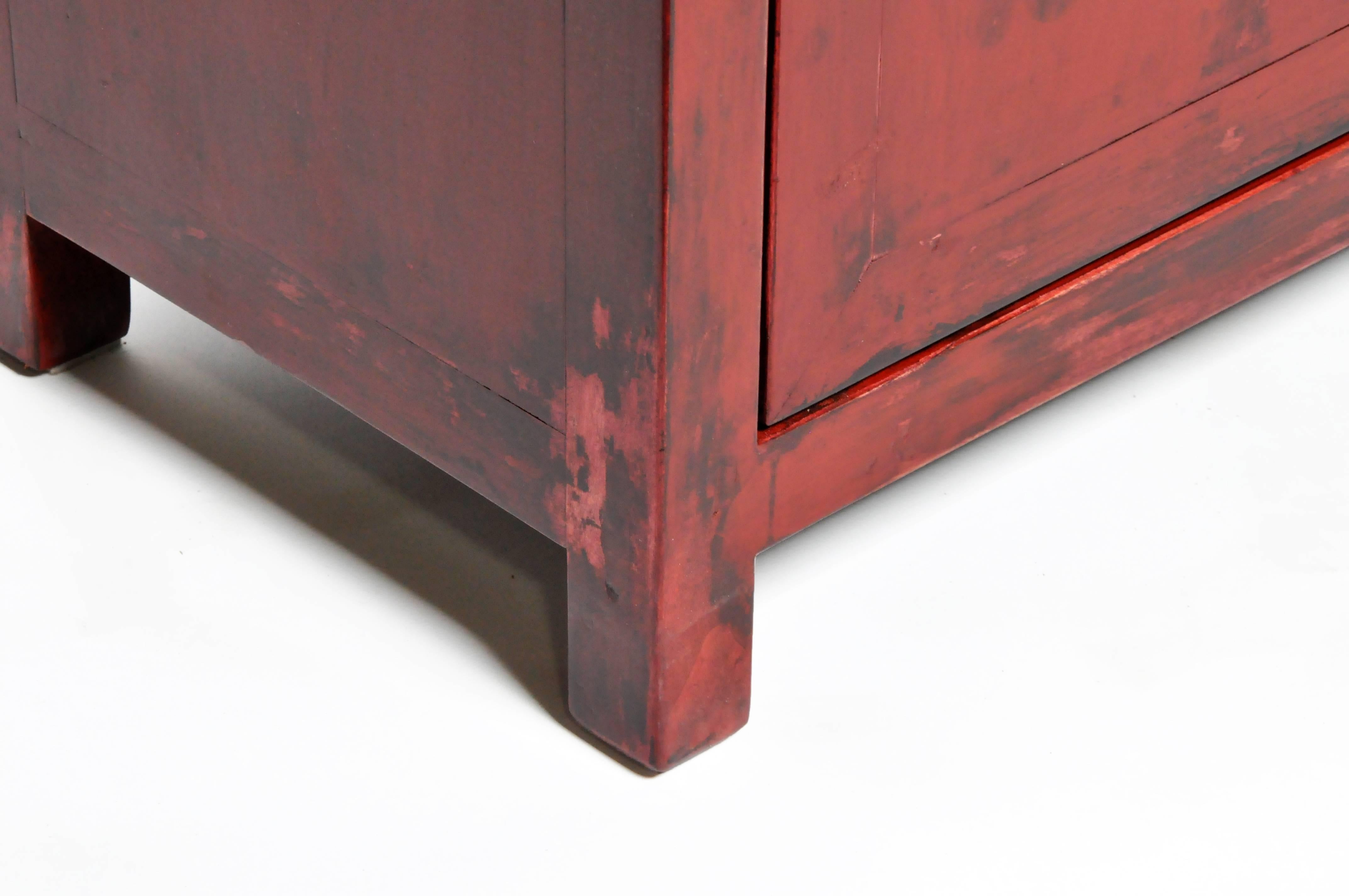 Pair of Red Lacquered Chinese Side Chests 15