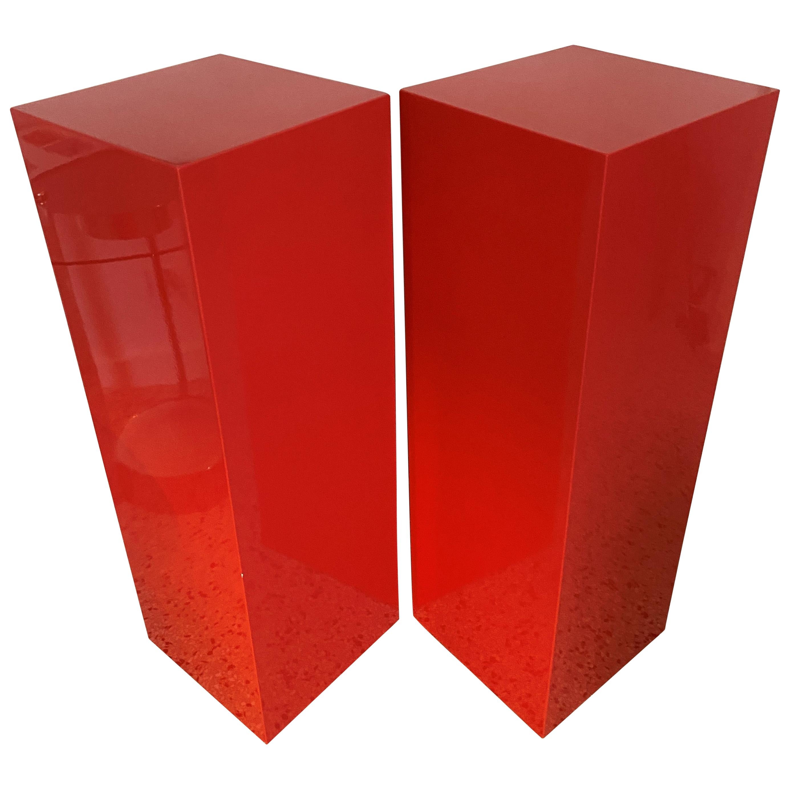 Pair of Art Moderne Sycamore Pedestals For Sale at 1stDibs