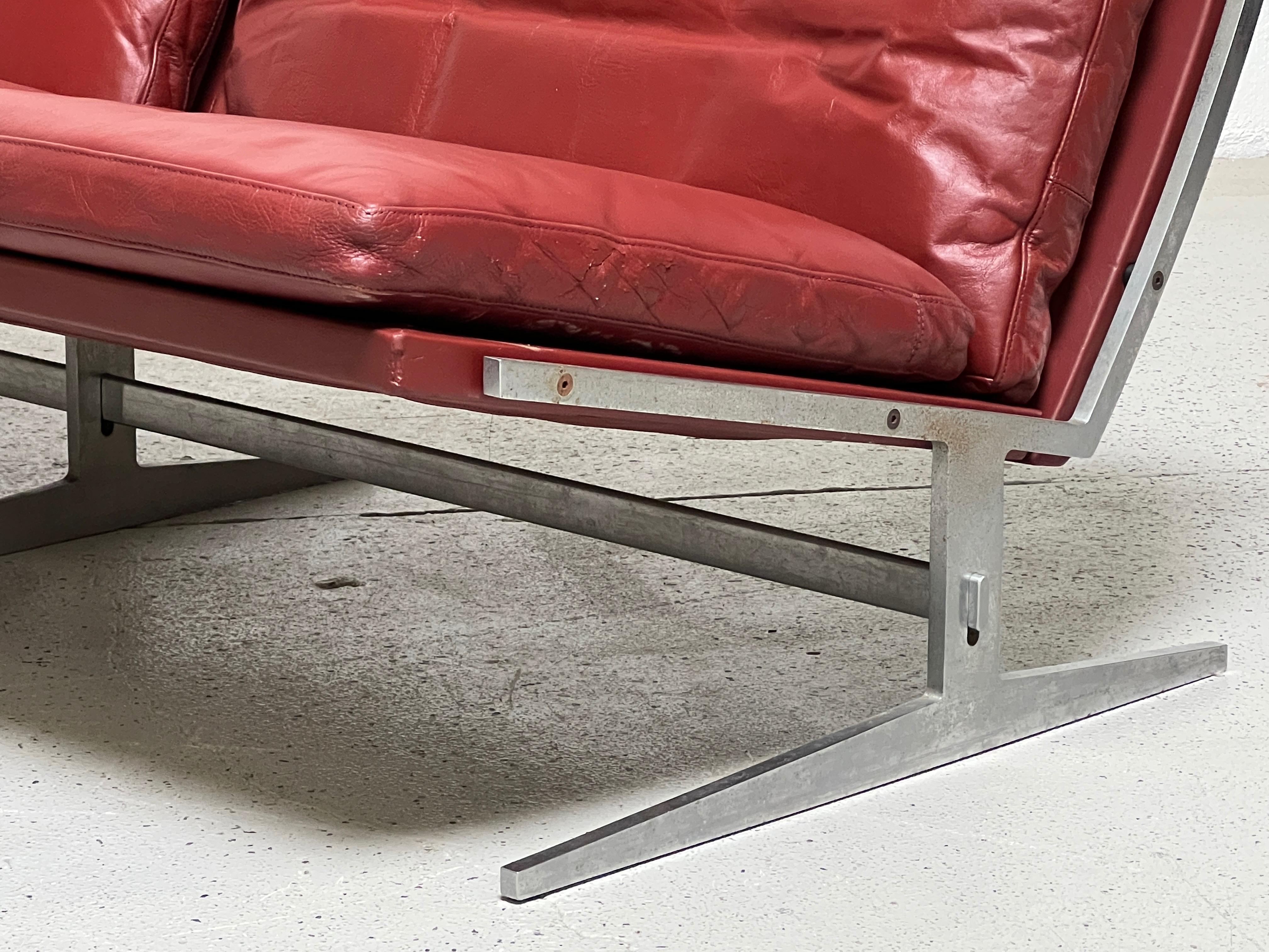 Pair of Red Leather Settees by Fabricius and Kastholm 6
