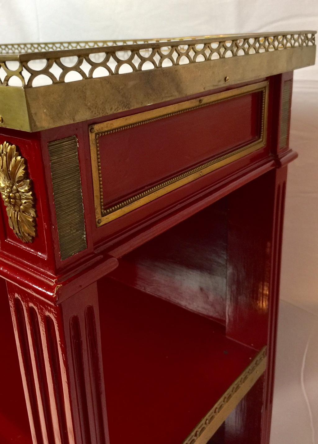 Maison Jansen Pair of Red Marble-Top Side Tables  In Excellent Condition In Montreal, Quebec