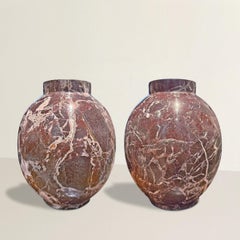 Pair of Red Marble Vases