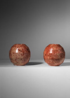 Pair of red marble vases from the 40's
