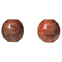 Paire de vases en marbre rouge des années 40