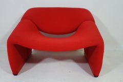 Pair of Red Midcentury Groovy Chairs F598 Red Feet by Pierre Paulin for Artifort
