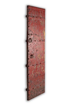 Pair of Red Patina South Asian Doors Repurposed as Wall Decor