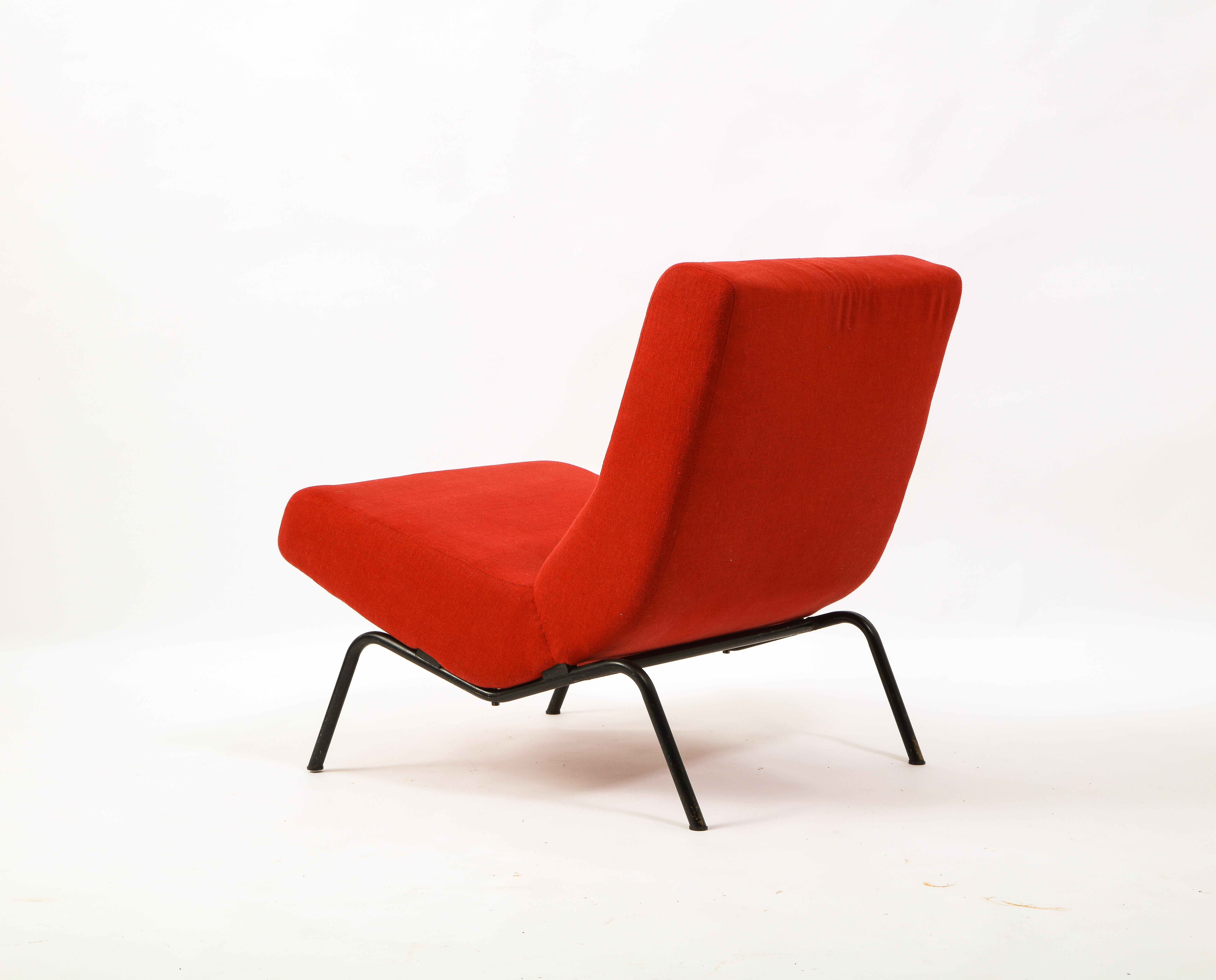 Pierre Paulin Pair of Red CM 195 Chairs, Netherlands 1960's 2