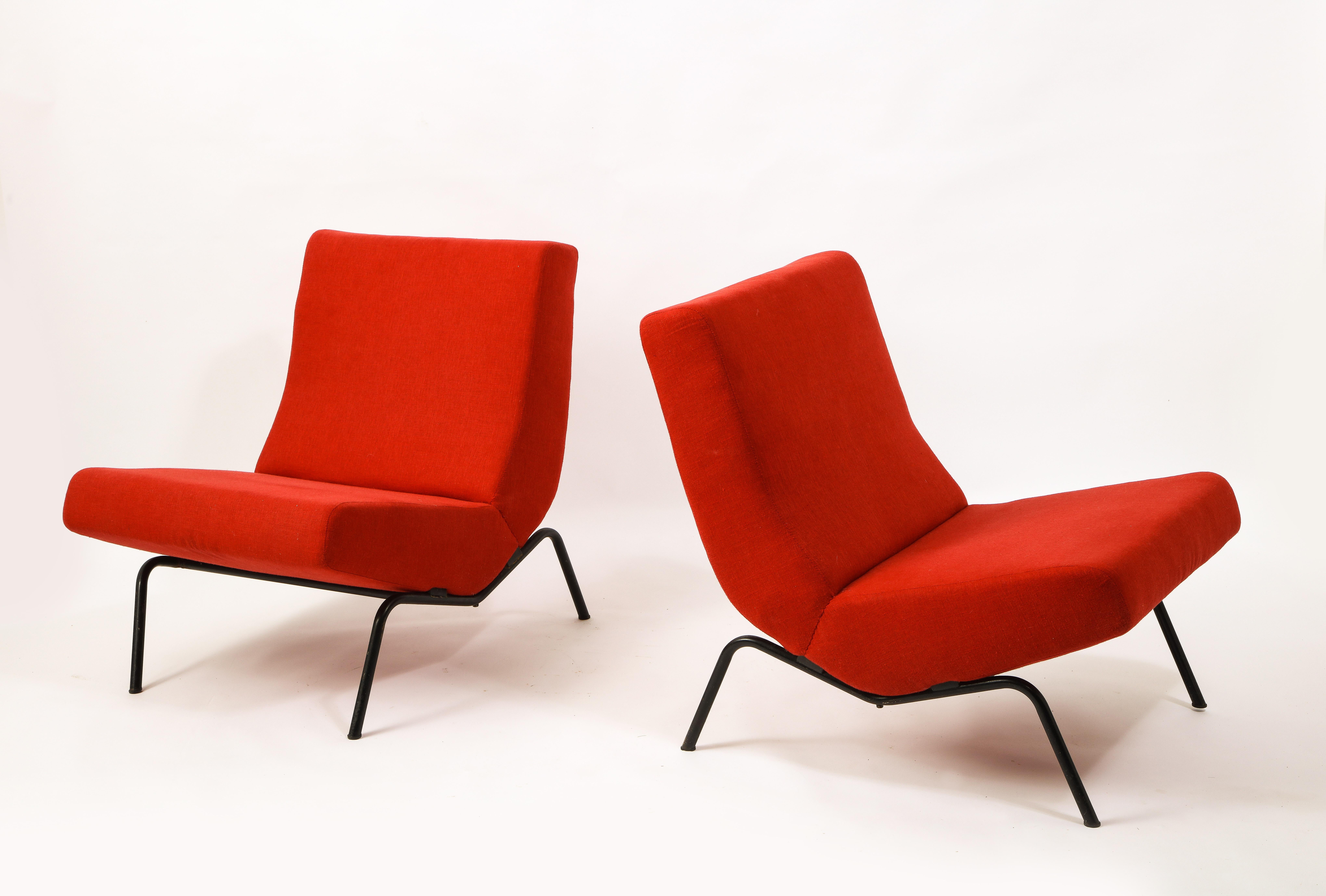 Pierre Paulin Pair of Red CM 195 Chairs, Netherlands 1960's 3