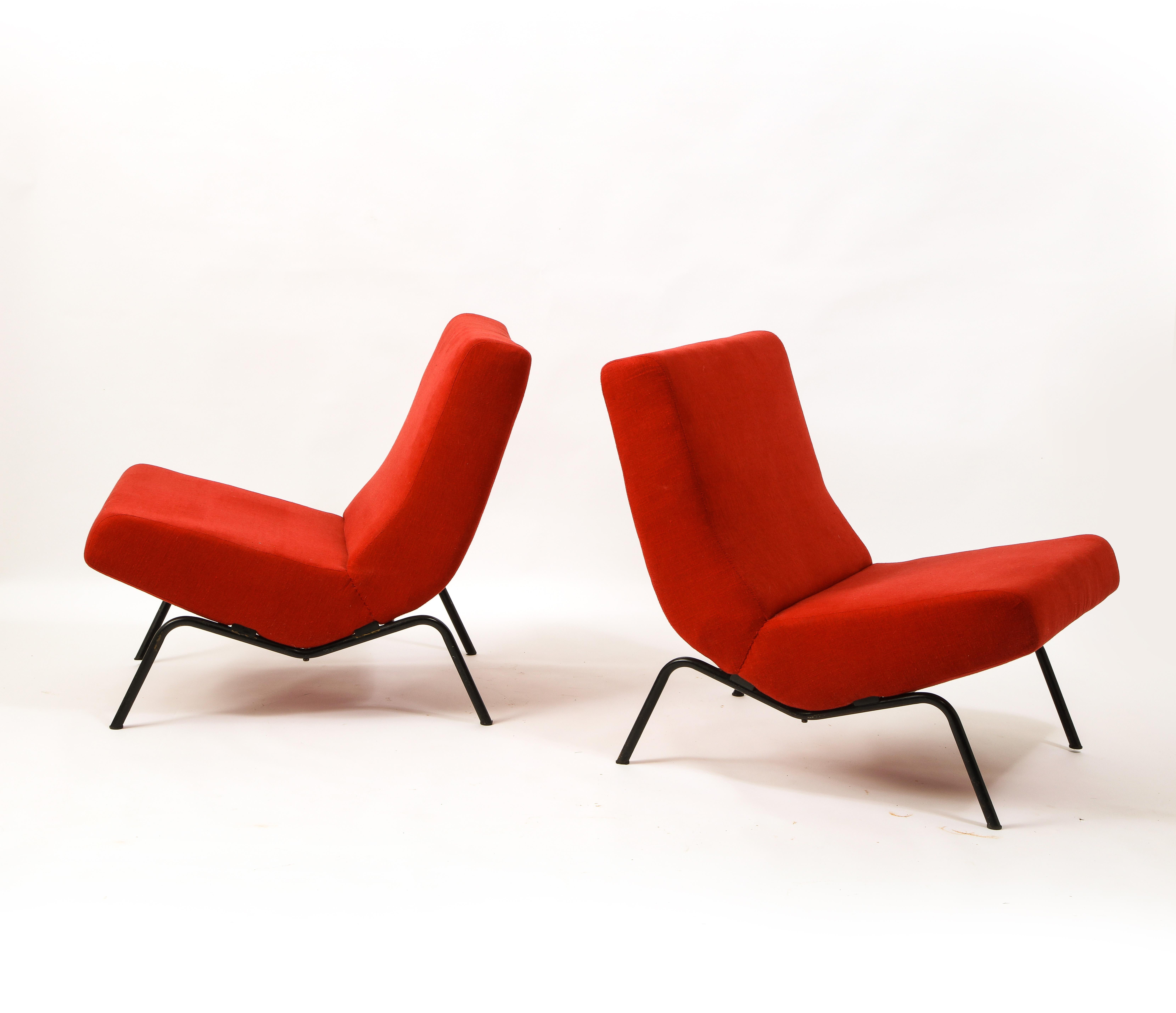Pierre Paulin Pair of Red CM 195 Chairs, Netherlands 1960's 4