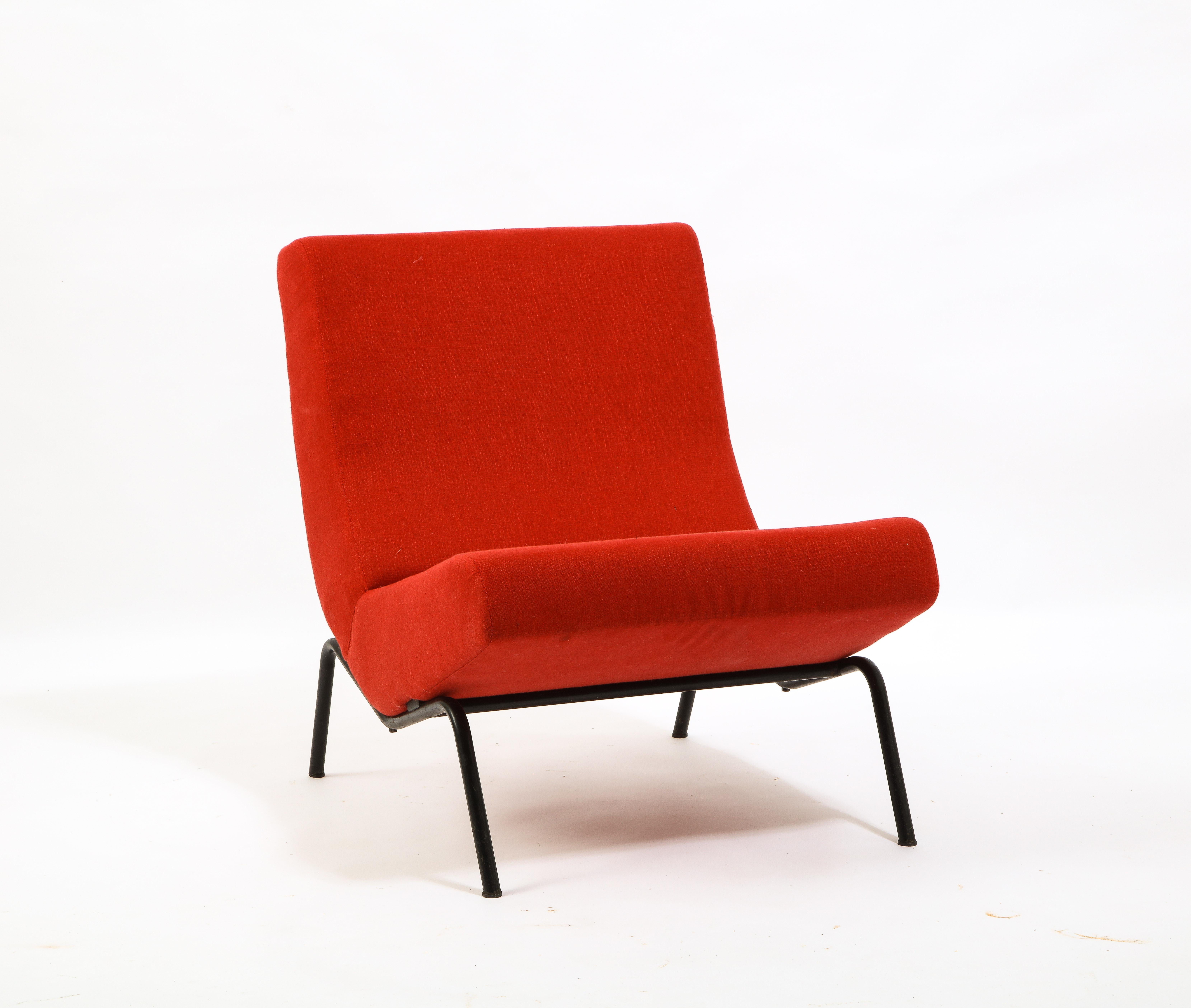 Dutch Pierre Paulin Pair of Red CM 195 Chairs, Netherlands 1960's