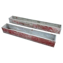 Vintage Pair of Red Rectangular Planters by Willy Guhl