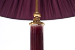 Pair of Red “Sang de Boeuf” Porcelain Lamps, 1950s