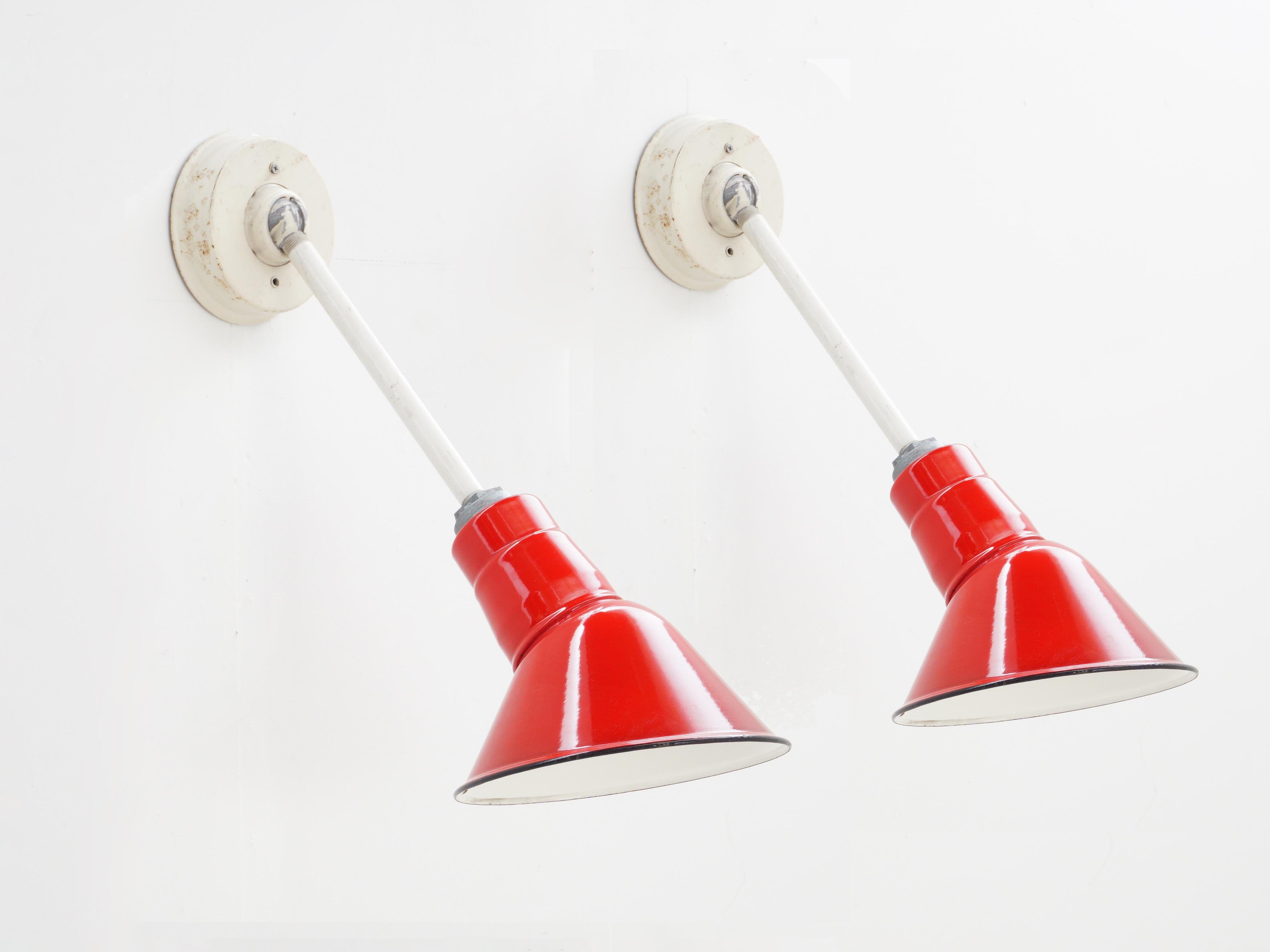 Late 20th Century Pair of Red Sconces, 1980s