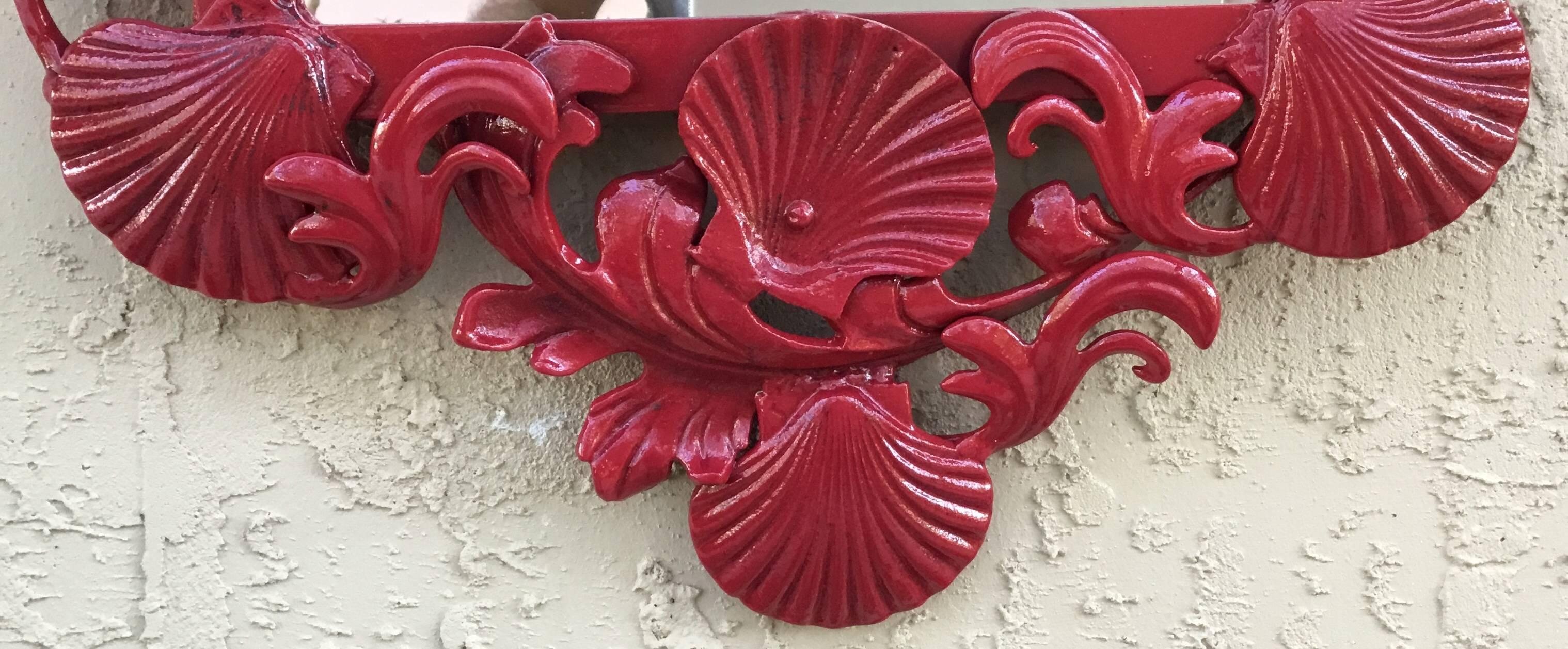 Pair of Red Sea Shell Mirrors 9