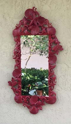 Pair of Red Sea Shell Mirrors
