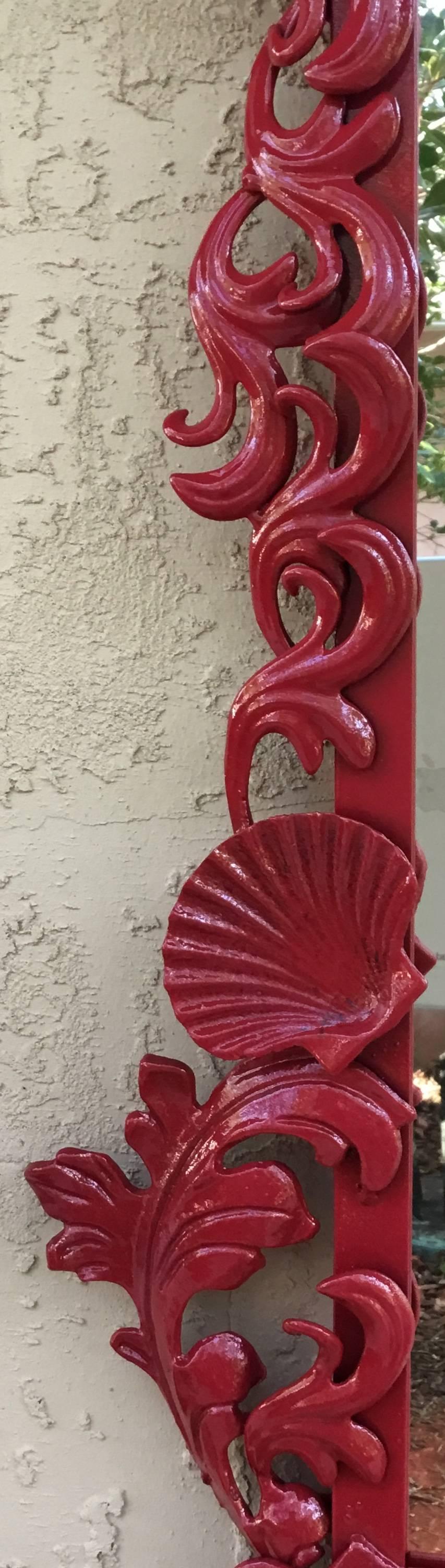 Iron Pair of Red Sea Shell Mirrors