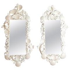 Pair of Red Sea Shell Mirrors