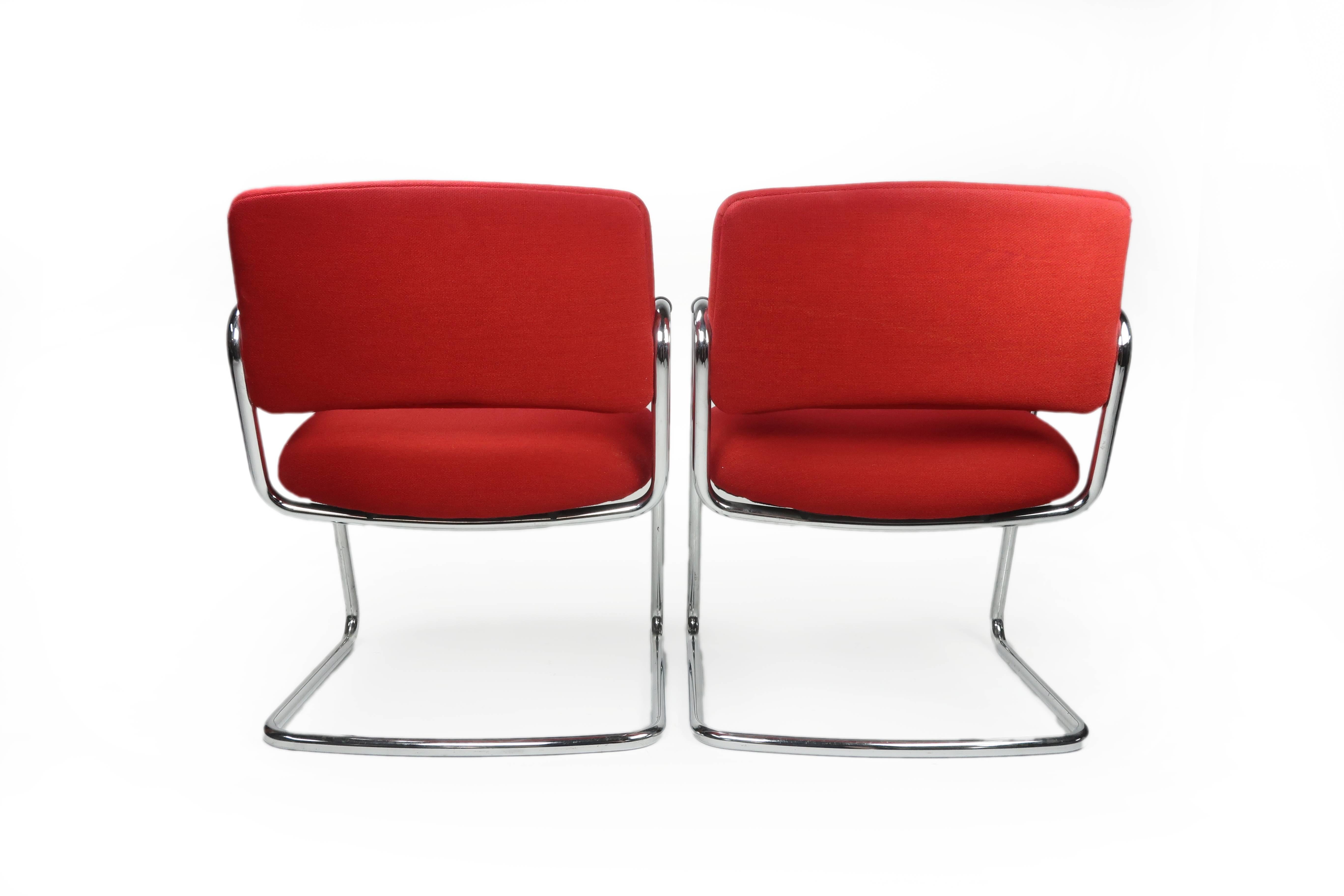 American Pair of Red Steelcase Chairs