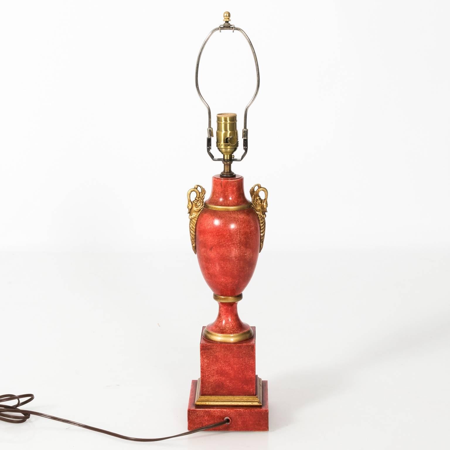 Pair of Red Tole Lamps 10
