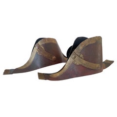 Pair of Red Tole Napoleonic Hats Wall Light Sconces