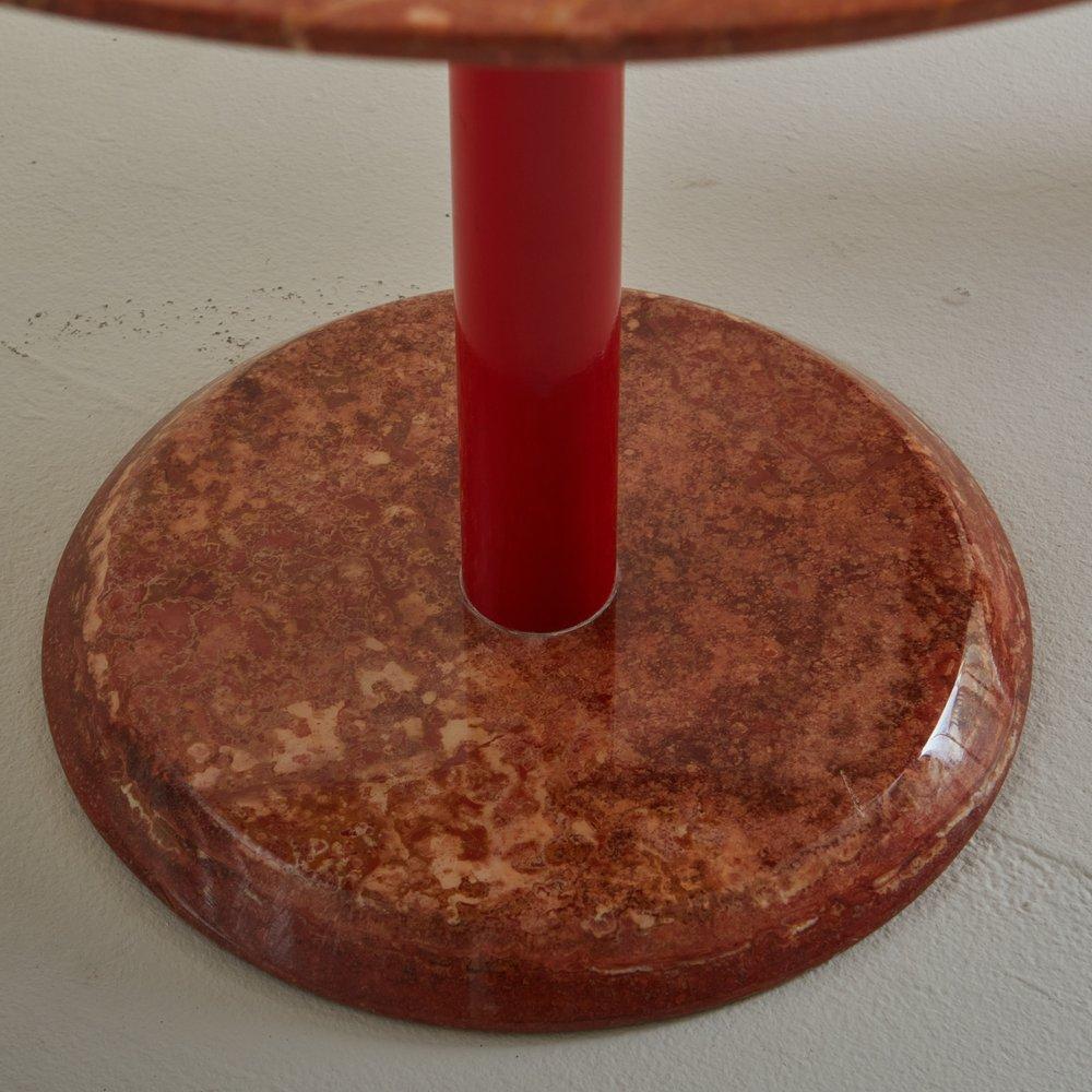 Pair of Red Travertine Nesting Side Tables by Cattelan Italia, 1980s For Sale 3