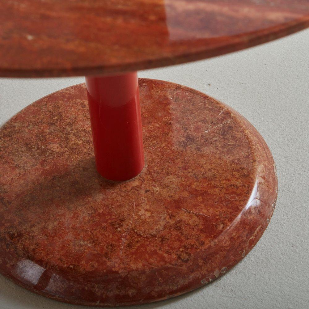 Pair of Red Travertine Nesting Side Tables by Cattelan Italia, 1980s For Sale 5