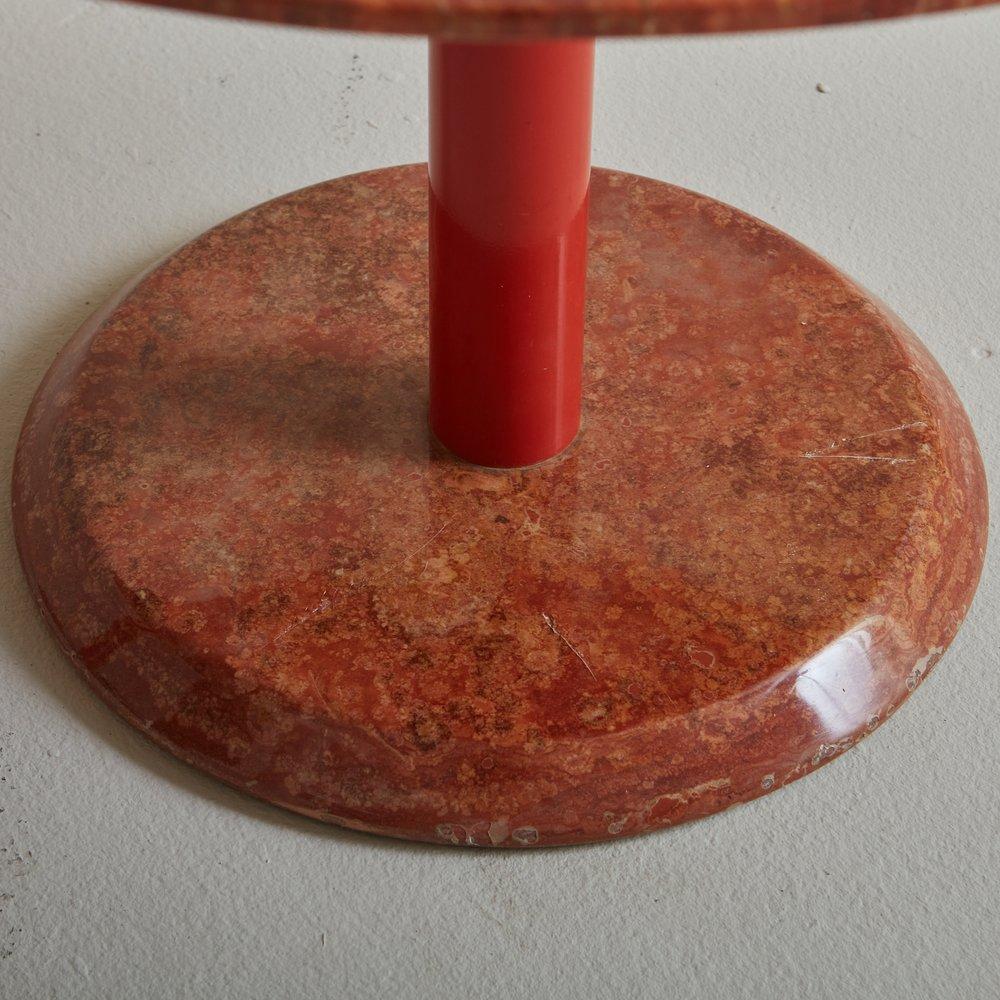 Pair of Red Travertine Nesting Side Tables by Cattelan Italia, 1980s For Sale 2