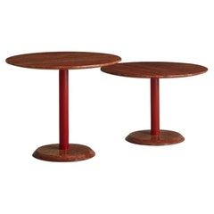 Pair of Red Travertine Nesting Side Tables by Cattelan Italia, 1980s