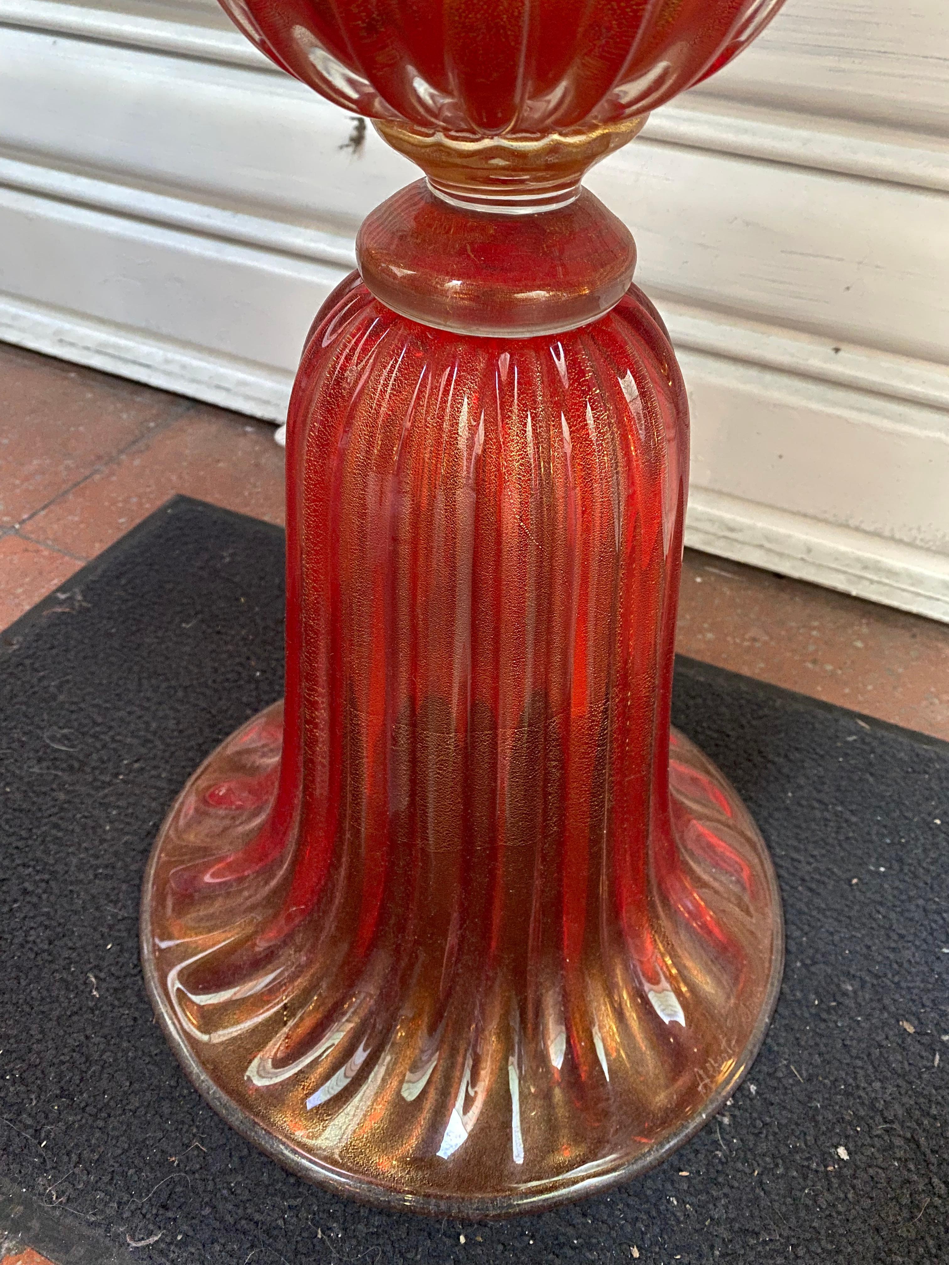 Red Vase in Murano Glass, circa 1970 For Sale 2